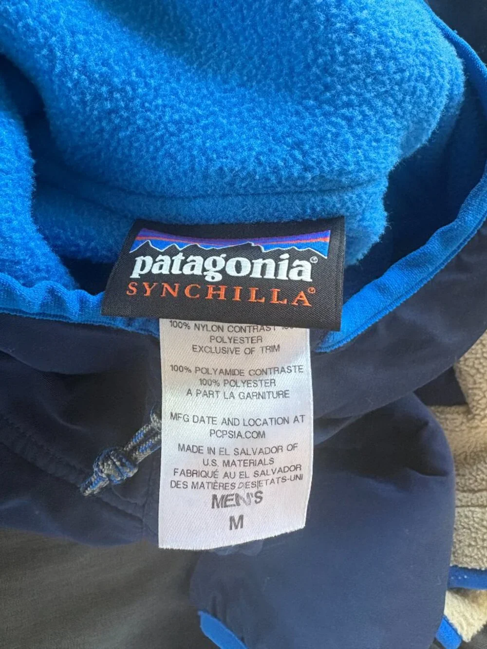 Patagonia Shelled Synchilla Snap-T Hoodie Fleece Full Zip Jacket Men M Navy